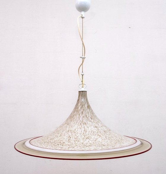Image 1 of Lustre italien moderne du Mid Century Hat en verre de Murano, 1970