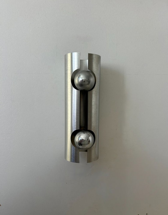 Image 1 of Lampada da parete vintage in metallo spazzolato, Francia 1970