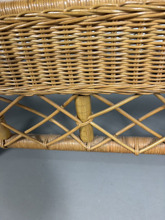 Image 1 of Vintage Rotan Rieten Bankje jaren' 70
