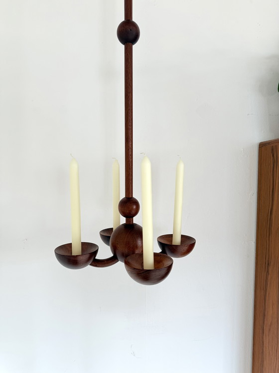 Image 1 of Vintage teak hanging candlestick, Denmark '60s