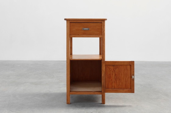 Image 1 of Robust Art Deco nightstand in pine wood, France 1940s