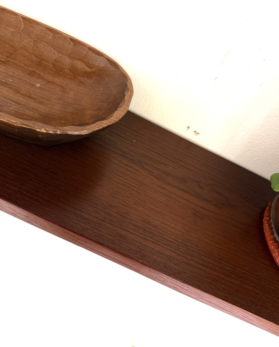 Image 1 of Set of 2 vintage teak wall shelves '60s