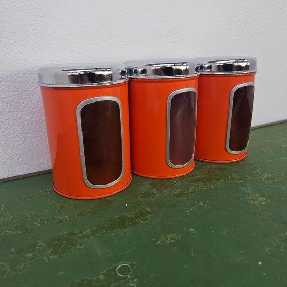 Image 1 of Ensemble de 7 boîtes de rangement vintage, bocaux de cuisine, boîtes de conservation Brabantia