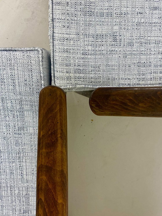 Image 1 of Zwei Henryk Lis 300-190 Sessel, 1970er Jahre, melierter graublauer Stoff. Ref.: Patty