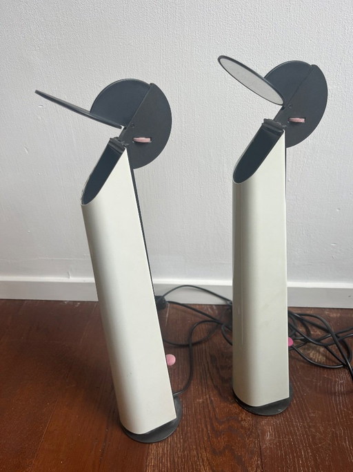 2 lampade di design Flos Gibigiana bianche di Achille Castiglioni