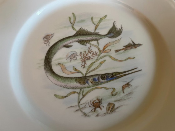 Image 1 of Piatti e ciotola in porcellana di Limoges con pesce francese