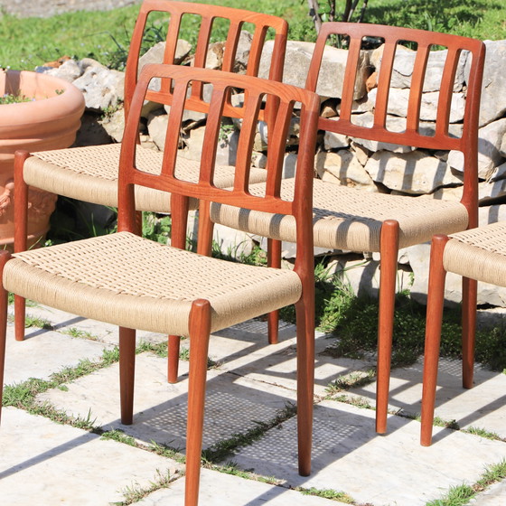 Image 1 of Teakhouten stoelen, model 83, van Niels Otto Møller, 1960