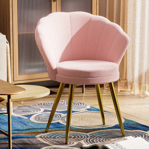 Elegante poltrona Swan in velluto con gambe in metallo dorato