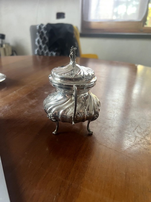 Antieke suikerpot in 800 zilver in neoklassieke stijl