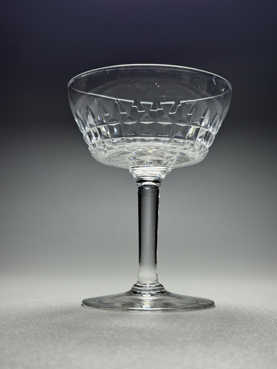 Image 1 of Val Saint Lambert - Set di 6 coppe di cristallo - Servizio Mery. Art Déco anni '40