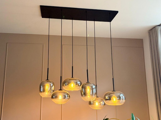 Suspension élégante style hôtelier avec verre fumé