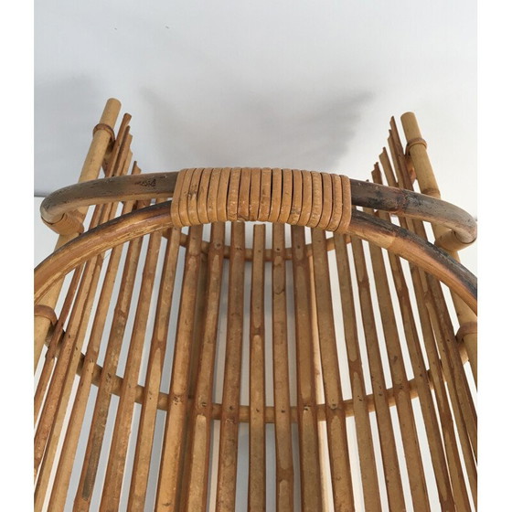 Image 1 of Vintage rattan firewood holder, 1970