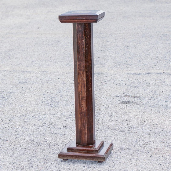 Mid-Century italienischer Massivholz-Pflanzensäule – Vintage (photo 6 of 7)