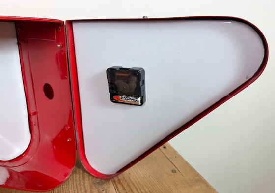 Image 1 of Horloge murale double face Seiko Ships rouge vintage, années 1970