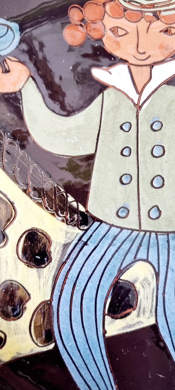 Image 1 of Vintage Swiss Arnold Zanher Ceramic Plate Set of 4