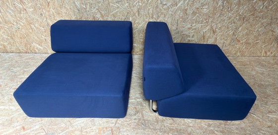 Canapé Softline NOA bleu 4 pièces – Canapés modulables, Chrome (photo 5 of 12)