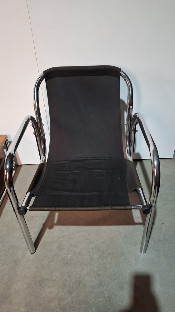 Image 1 of Chrome tubular frame armchairs