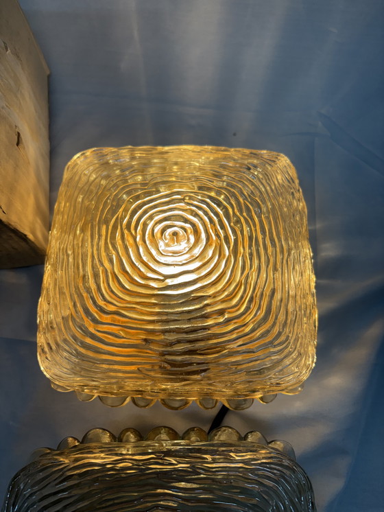 Image 1 of Lot de 2 lampes de plafond ou appliques murales vintage, Glashütte, Limbourg