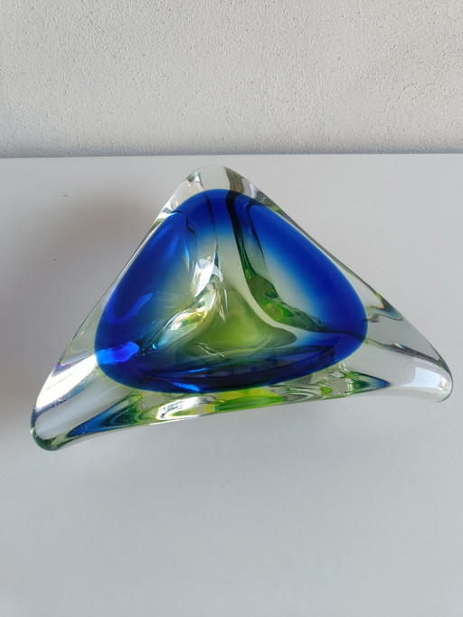 Große Murano-Sommerso-Uranglasschale – zugeschrieben an Arte Nuova, 1950er/60er Jahre – schalen, Murano Glass