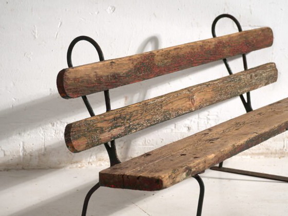 Panca antica in ferro e legno di pino – Europa Centrale, circa 1920 – Panche, Iron, Rustic (photo 21 of 40)