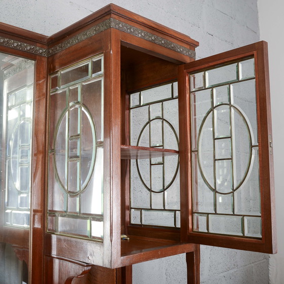 Tweedelige buffetkast met spiegel en 2 laden – Buffetkasten, Marmer, Art Nouveau (photo 12 of 14)