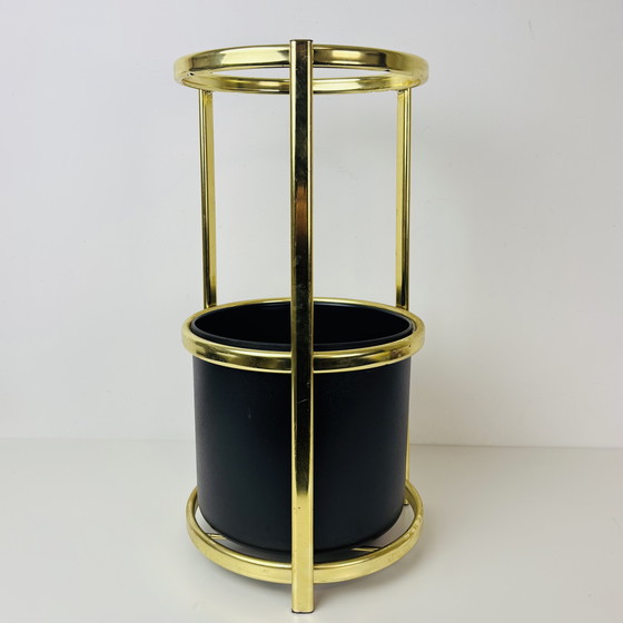 Image 1 of Porte-parapluie Ypma « Charme » en plastique doré et noir