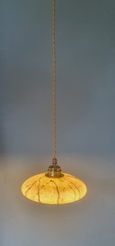 Vintage pendant lamp - opaline glass - marbled shade