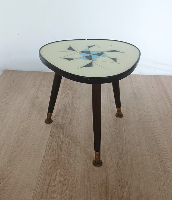 Image 1 of Fifties side table with glass top