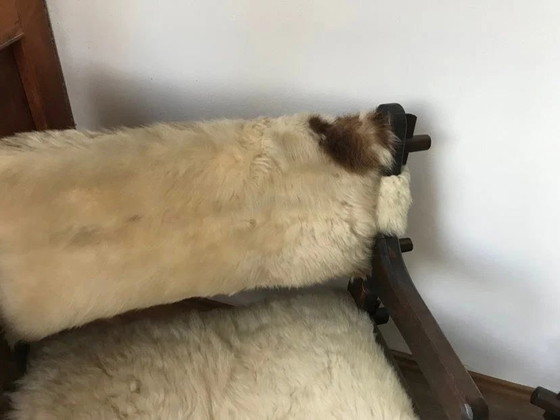 Mid Century Armchairs in Lambs Wool, Set of 2 by Szedleczky, Brown, Mid Century Modern (photo 9 of 10)
