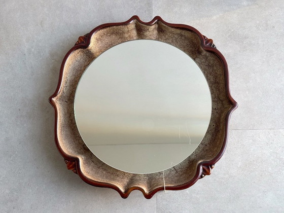 Image 1 of Grande specchio vintage in ceramica con illuminazione / retroilluminato