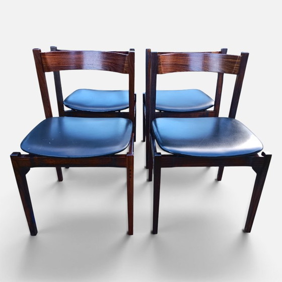 4x Gianfranco Frattini Stuhl Cassina 1960er Jahre Italien Palisanderholz Wunderschöne Stühle, entworfen von (photo 3 of 12)