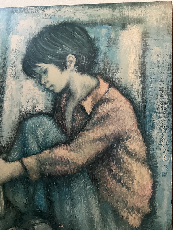 Image 1 of Vintage print: Jongen met tamboerijn 