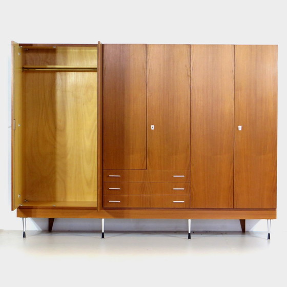 Image 1 of XL mid - Century 6-door closet in teak, 1960s