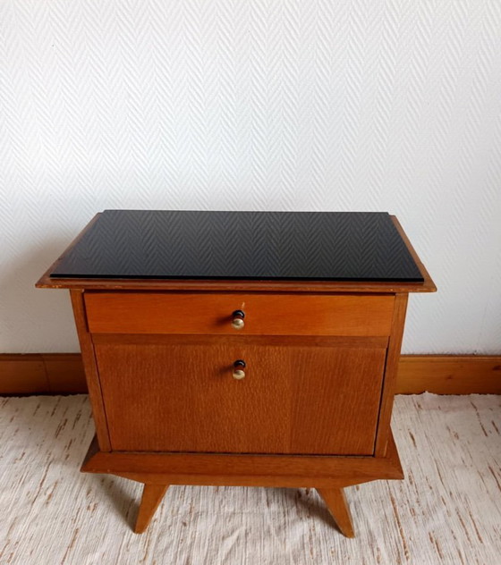 Image 1 of 2x vintage nachtkastjes uit de jaren 50