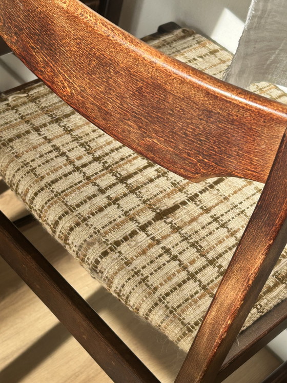 4x Sedie vintage Mid-Century – Sedie da pranzo, Tessile, Legno (photo 4 of 6)