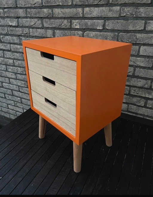 Retro bedside table orange