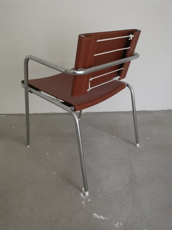 Pair of TBA chairs by Christophe Gevers - re-edition by BE-Classics – Dining chairs, Metal, Leather (photo 4 of 16)