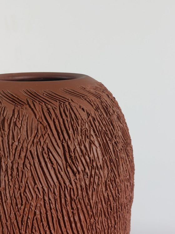 Vintage vaas met sgraffito decoratie in brutalistische stijl uit het midden van de 20e eeuw – Vazen, Ceramic (photo 4 of 14)