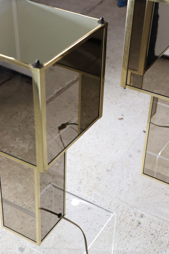 Image 1 of 2x Grote Brutalistische Italiaanse Tafellampen