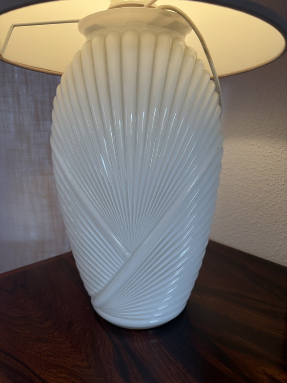 Vintage Art Deco Anchor Hocking Tafellamp/Vaas – Tafellampen, Glass, Textile (photo 8 of 9)