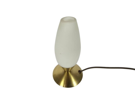 Image 1 of R.S. - Leuchten - table lamp - chalice lamp - frosted glass - brass - 80s