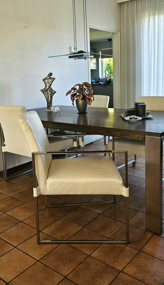 Image 1 of Bert Plantagie table with 4 leather chairs