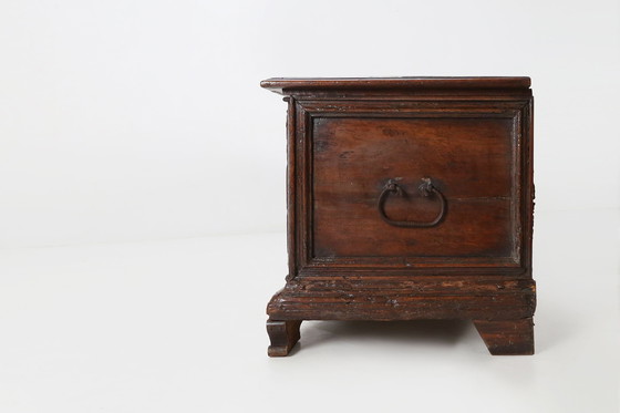 Image 1 of Large 18th Century Carved Oak Chest Linen Trunk, France