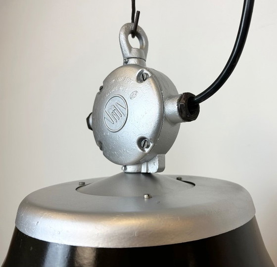 Image 1 of Industrial Black Enamel Factory Pendant Lamp, 1960s