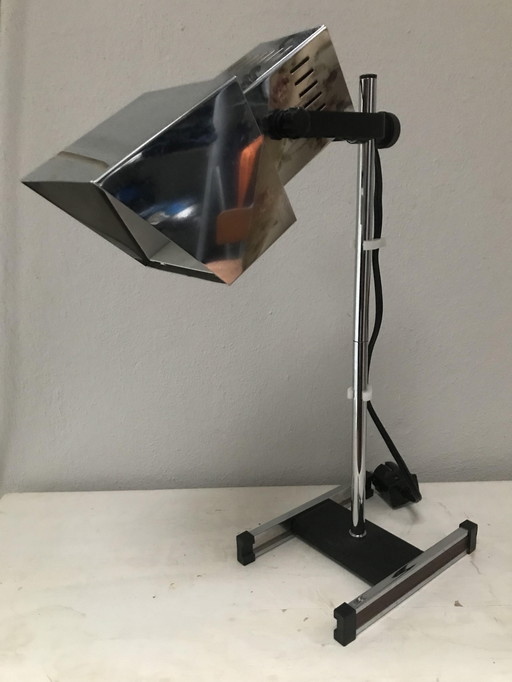 Verchromte würfelförmige tischlampe von Robert Sonneman