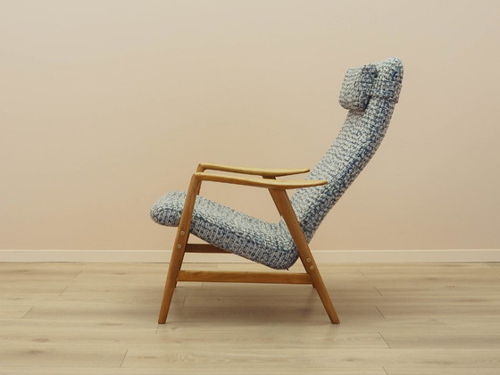 Sillón Kontour de Alf Svensson para Fritz Hansen, estructura de teca, década de 1960. – Sillones, Textile (photo 5 of 15)
