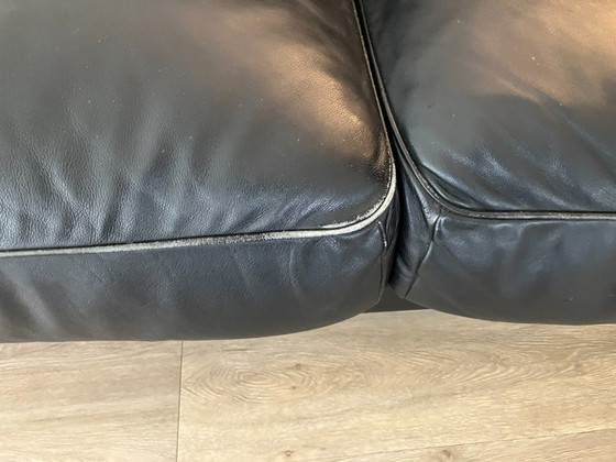 Image 1 of Poltrona Frau Twice, gruppo di sedute in pelle nera e cromo