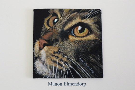 Image 1 of Einzigartiges handgemaltes Gemälde inkl. Esel-Katzen-Kunst