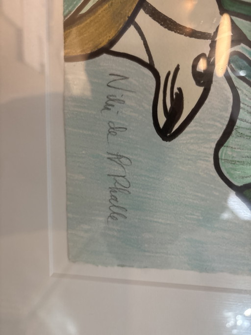 Litografía original de Niki de Saint Phalle – lithos zeefdrukken, Glass, Paper