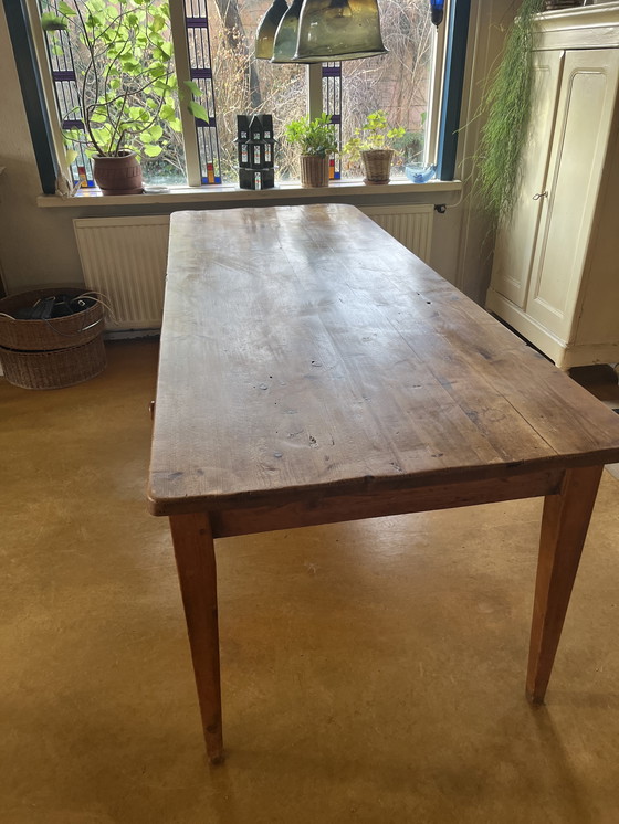 Image 1 of Antieke grenen tafel 2.30 m